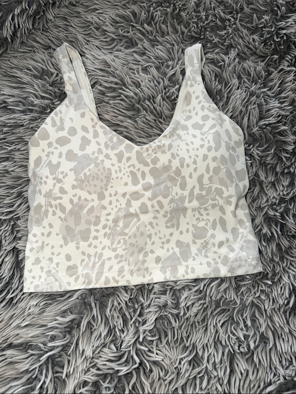 Lululemon align tank cropped Neutral Print V-Neck Crop Tank Top - White/Gray